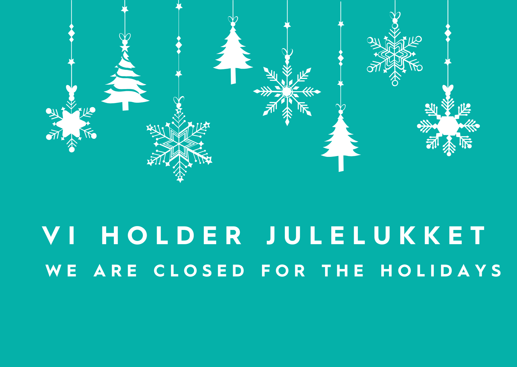 Lukket over jul og nytår